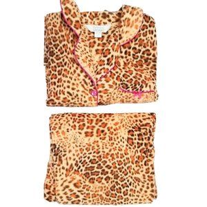 CELESTIAL DREAMS Leopard Print 2-PC Pajama Top & Pants Set